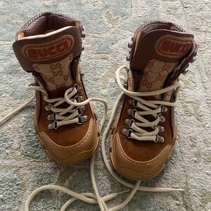 Gucci Flashtrek Hiking Boots GG Canvas and Suede
